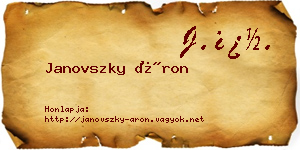 Janovszky Áron névjegykártya